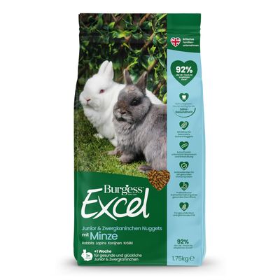 Burgess Excel Junior & Dwarf Rabbit Nuggets with Mint 1.5KG