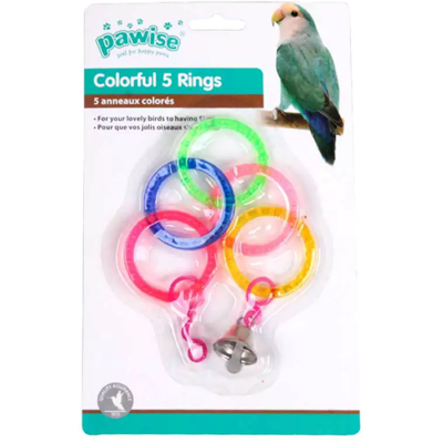 Pawise Colourful 5 Rings Bird Toy
