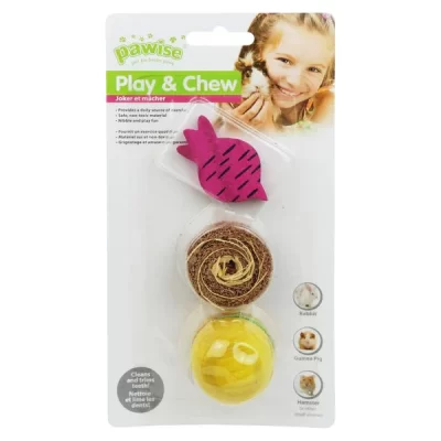 Wood N Loofah Small Animal Toy Mix 3 Pack