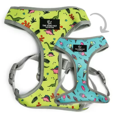 The Soho Pet Collection Reversible Harness Dino/Ice Cream Size Medium