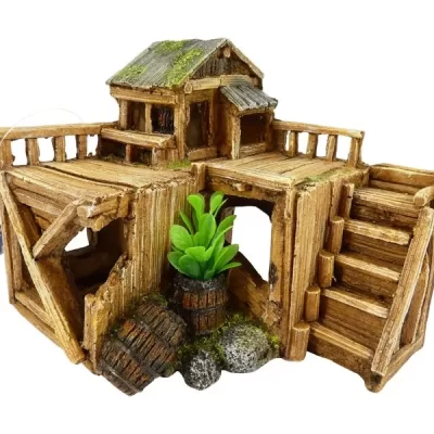 Classic Aquatics Wooden House Ornament Large